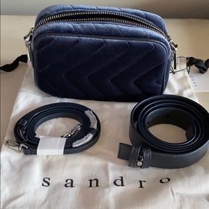 Sandro Blue Denim Belt Bag